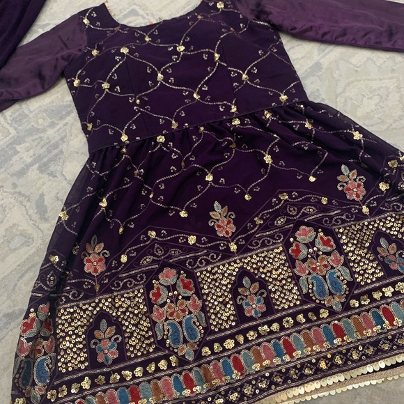 Fancy Pakistani Embellished Gharara Wedding Indian Party Wear Shalwar Kameez - Picture 8 of 8